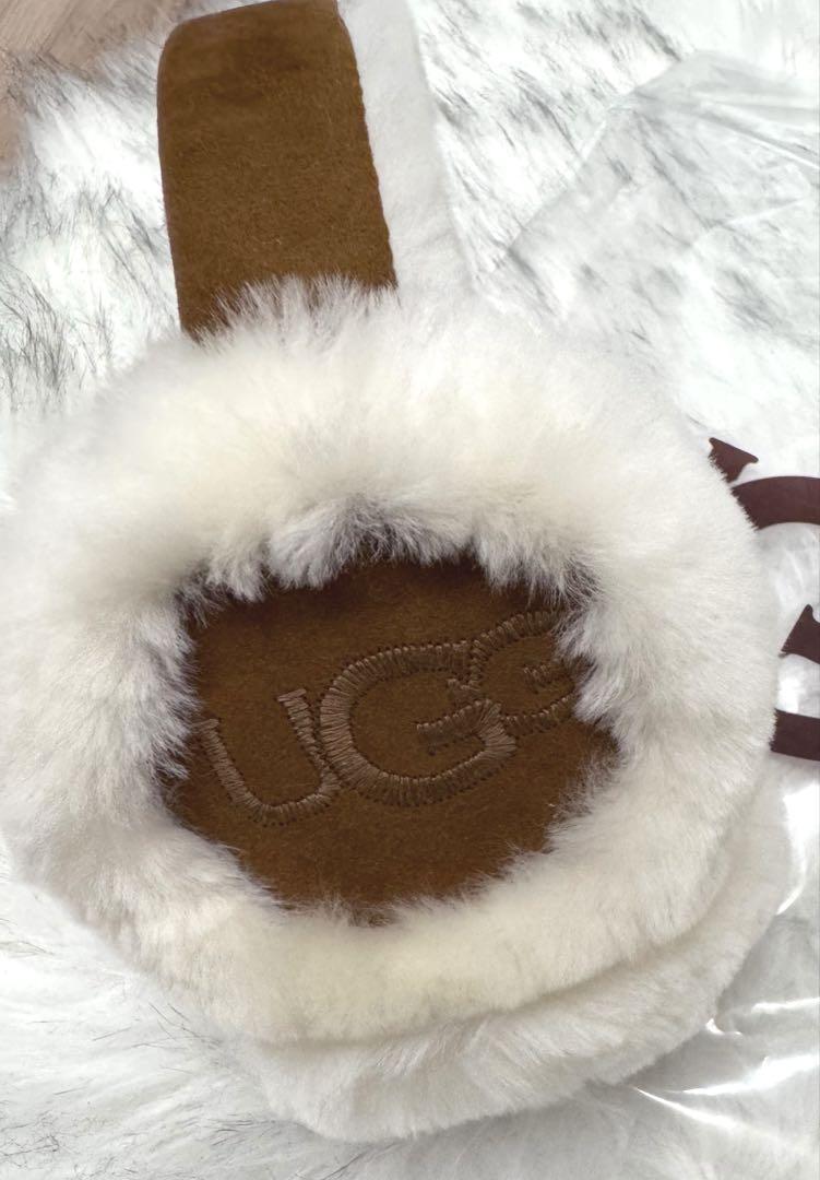 ugg イヤーマフラー イヤーマフ 耳当て ブラウン ホワイト（楽天