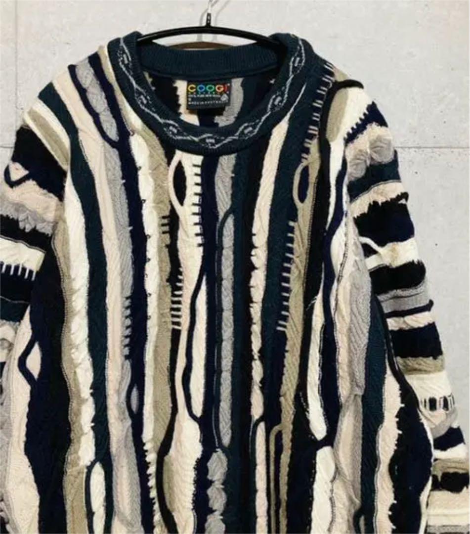 90s vintage 読も coogi 3Dニット セーター ダークトーン 90s vintage 読も coogi 3Dニット セーター ダークトーン