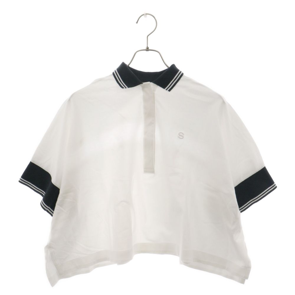 Sacai (サカイ) 21SS S Pique Polo Shirt Sロゴ刺繍 あおり