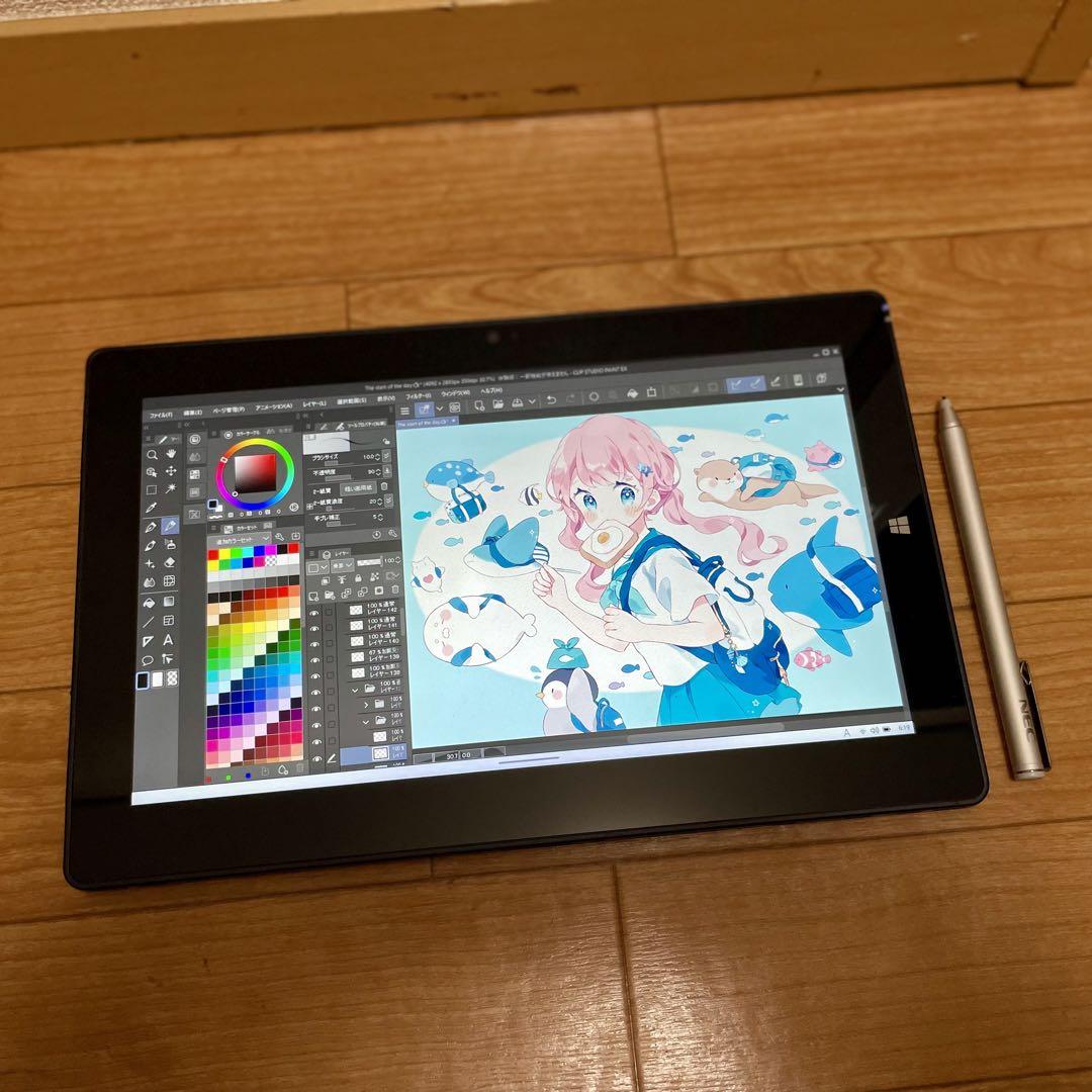 ★新しめ第8世代★高速充電ペン★大容量128GB★NECVU4お絵描きタブレット ☆新しめ第8世代☆大容量128GB☆NECVU-4お絵描きタブレット