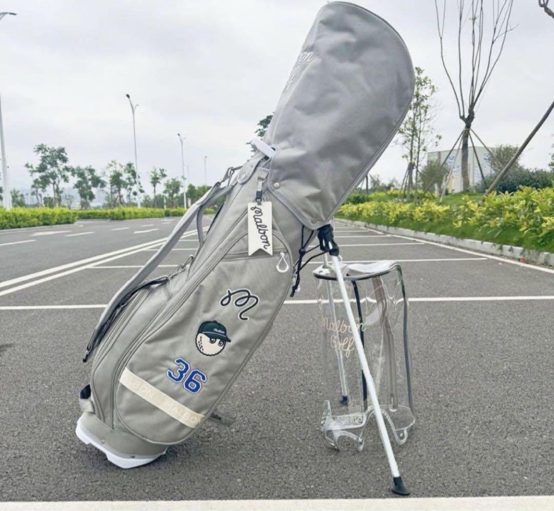 malbon golf マルボンゴルフ キャディバッグ スタンドバッグ グレー malbon golf マルボンゴルフ キャディバッグ スタンドバッグ