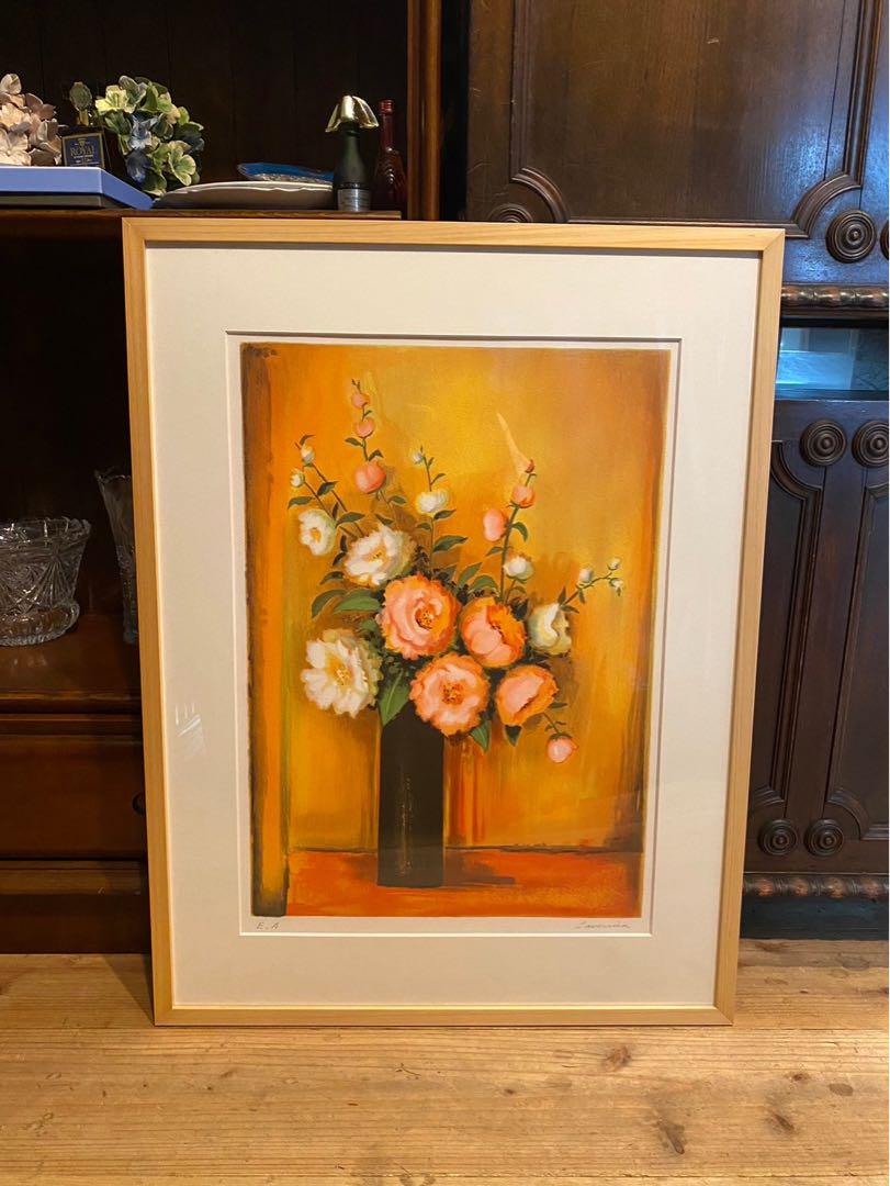 アンジェリーナ ラベルニア リトグラフ オレンジの背景の薔薇 インテリア 絵画 楽天市場】ベルナール カトラン リトグラフ 1985 オレンジ色