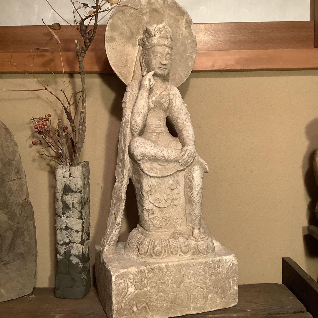 中国北魏「石雕・菩薩立像」南北朝時代・北斎・北魏様式・大乗仏教寺院放出・極上大型 中国北魏「石雕・菩薩立像」南北朝時代・北斎・北魏様式・大乗