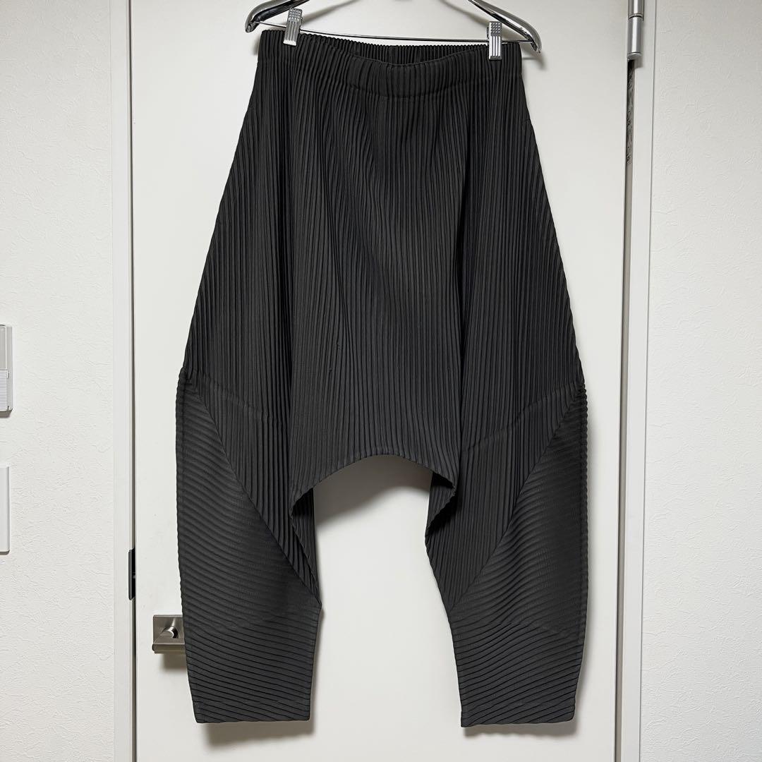 HOMME PLISSÉ ストライプ サルエルパンツ HOMME PLISSE プリーツ サルエルパンツ サイズ1
