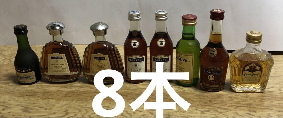 マーテル5本その他3本 ミニボトルコニャックウイスキー￼ミニ
