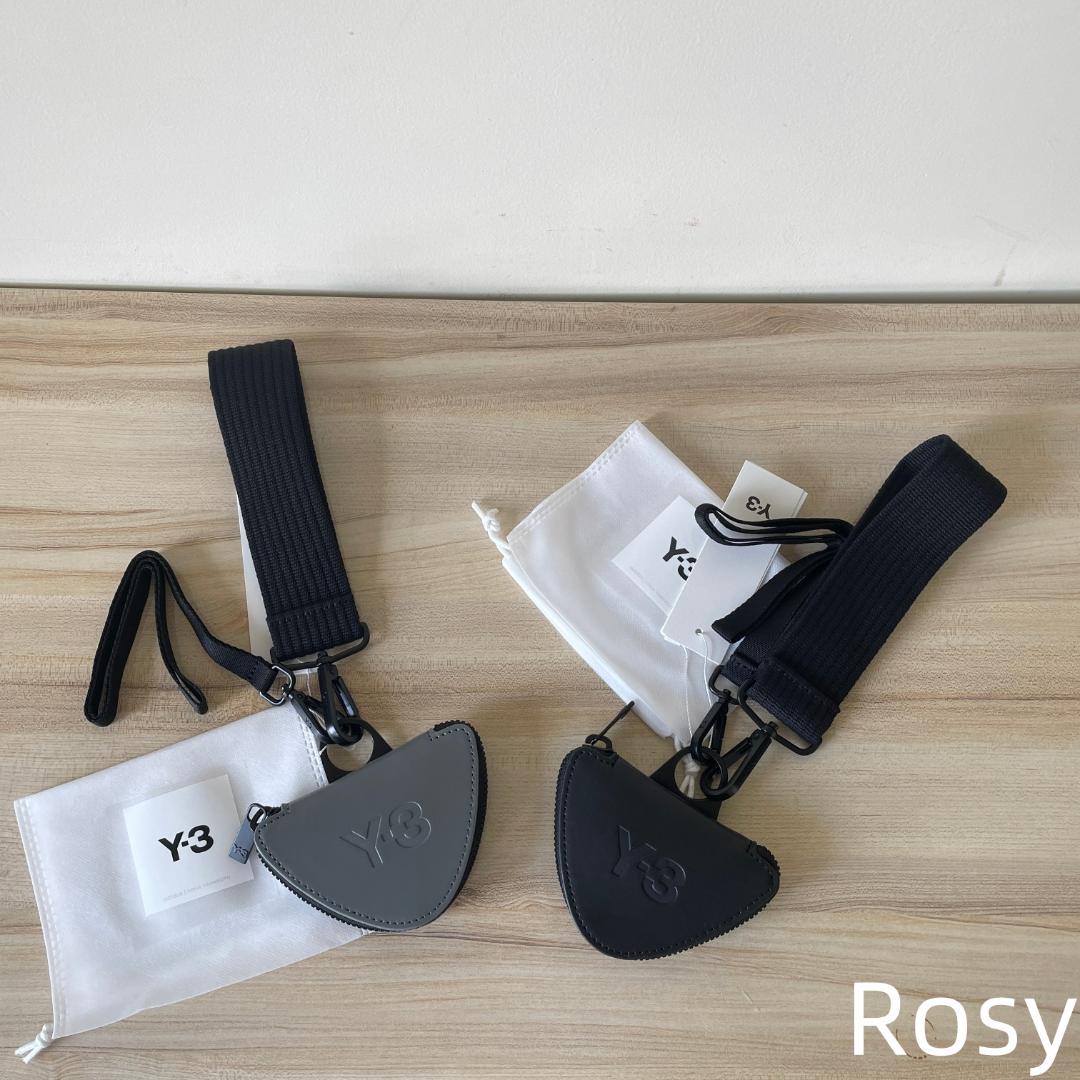 Y-3 LANYARD レザー ポーチ ストラップ Y-3 LANYARD あみ レザー ポーチ ストラップ ブラック