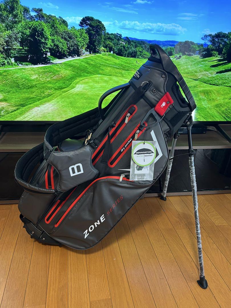 ベニントン ZONE 14分割 スタンド式キャディバック ダークグレー＆レッド BENNINGTON ベニントン 軽量スタンドバッグ 14分割 完全防水