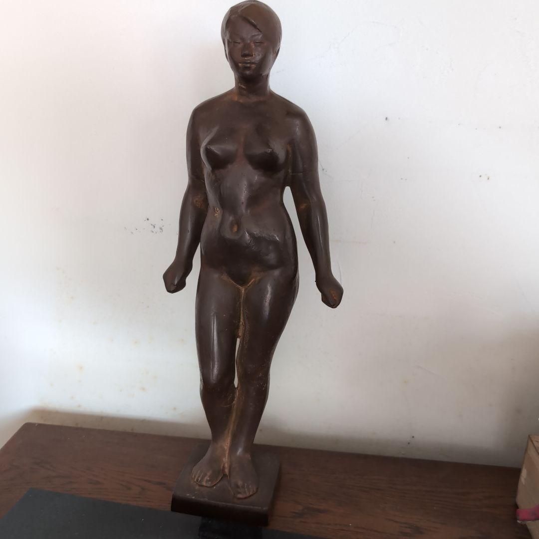 三枝惣太郎　裸婦像　鉄製　美品 真作 三枝惣太郎 裸婦像 鉄製 ブロンズ像 在銘 女性像 美人像