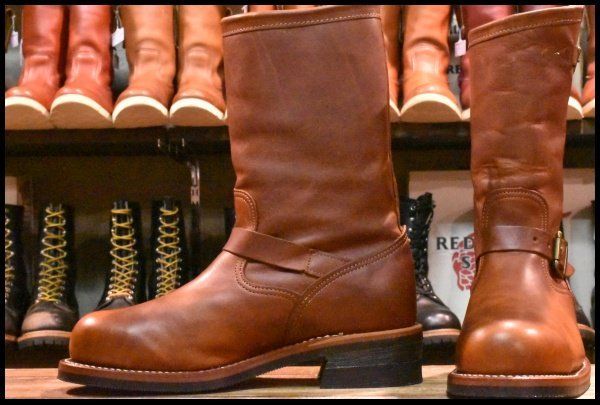 8E 美品 黒タグ】Chippewa チペワ エンジニア 91066 茶 タン