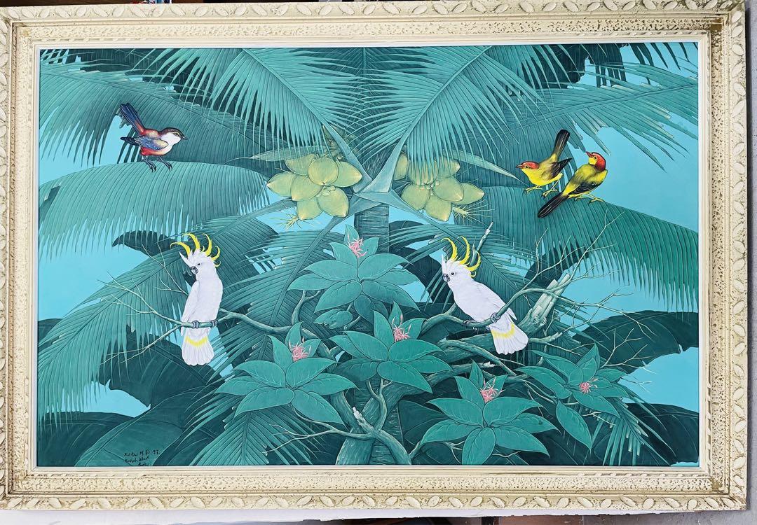 #バリ島#ウブドゥ#絵画#鳥#アート#インテリア#癒し バリ島#ウブドゥ#絵画#鳥#アート#インテリア#癒し（インテリア