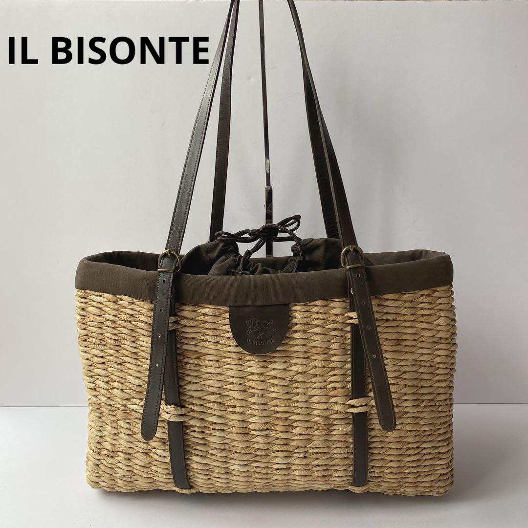 希少 IL BISONTE イルビゾンテ カゴバッグ トート ショルダー