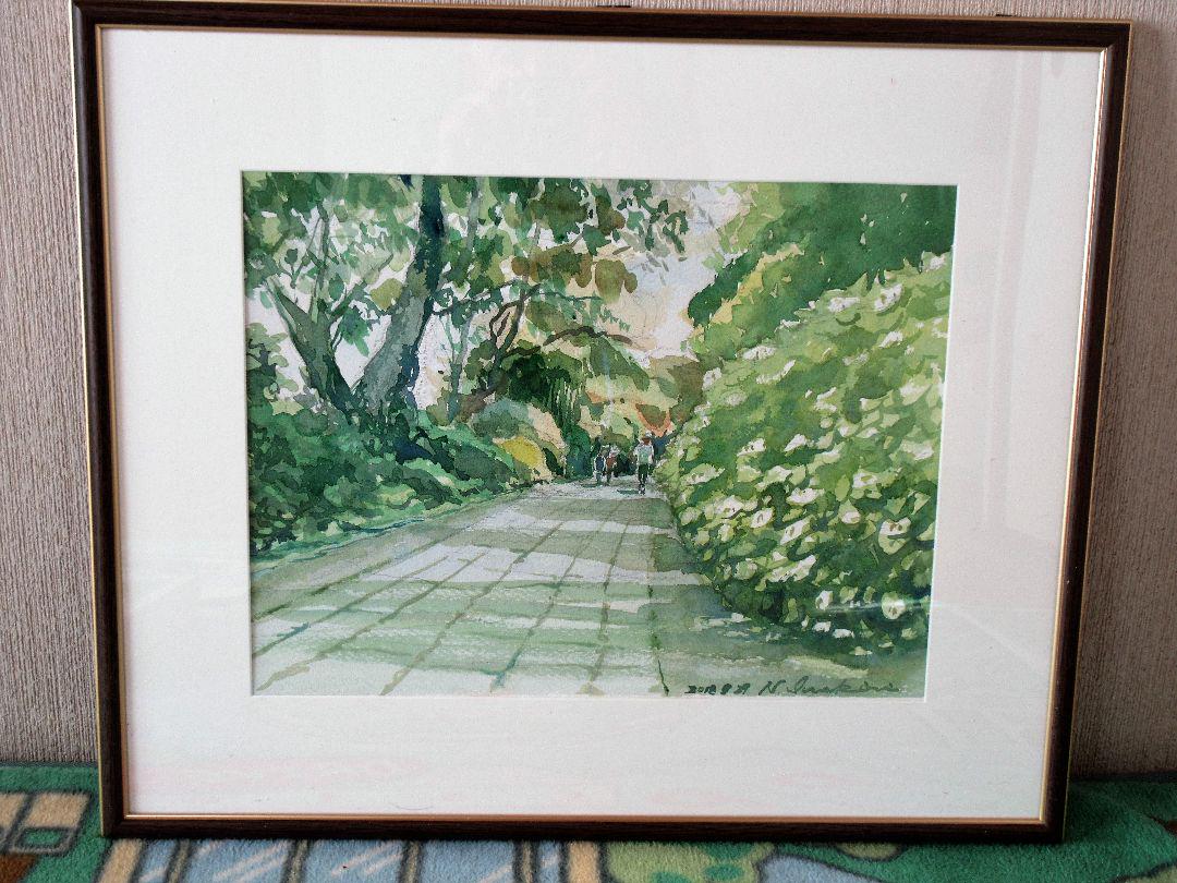 【紫陽花が咲く頃】アクリル画 F3 風景画 絵画 94701df7fa7f06c490bd17d2f8cf27