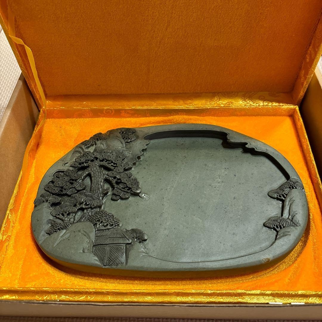 中国硯 手彫り 端渓硯 約300×160×35mm 天然石端渓石 imgrc0100773774.jpg