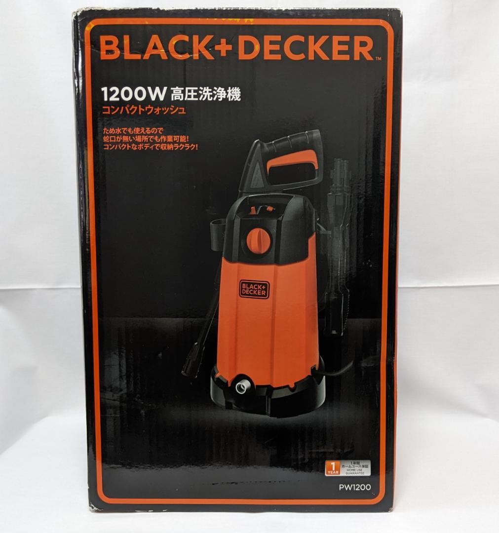 未使用 BLACK+DECKER 1200W 高圧洗浄機 コンパクトウォッシュ ブラック＋デッカー ガンコな汚れすっきり！ 高圧洗浄機