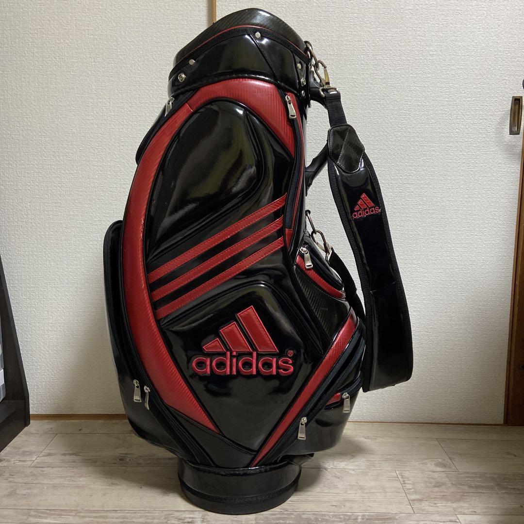 adidas キャディバッグ 黒/赤 ストライプデザイン 51jWmFTjYML.jpg