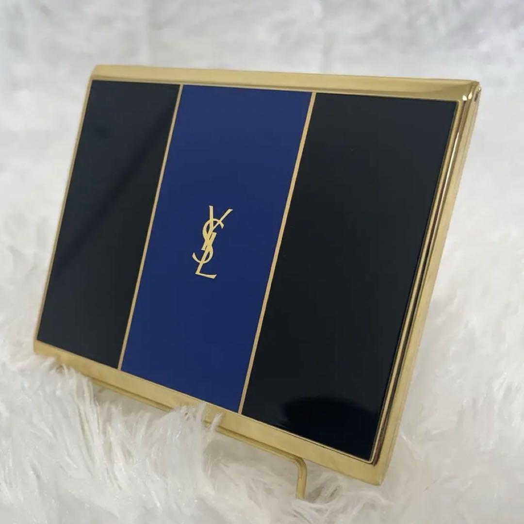 イヴ・サンローラン　YSL　カードケース　名刺入れ　ゴールド　ブルー イヴ・サンローラン YSL カードケース 名刺入れ ゴールド ブルー