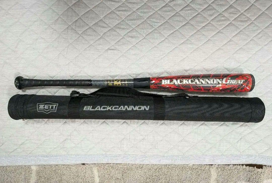 ZETT ブラックキャノンマックス バットケース付 85センチ 780g