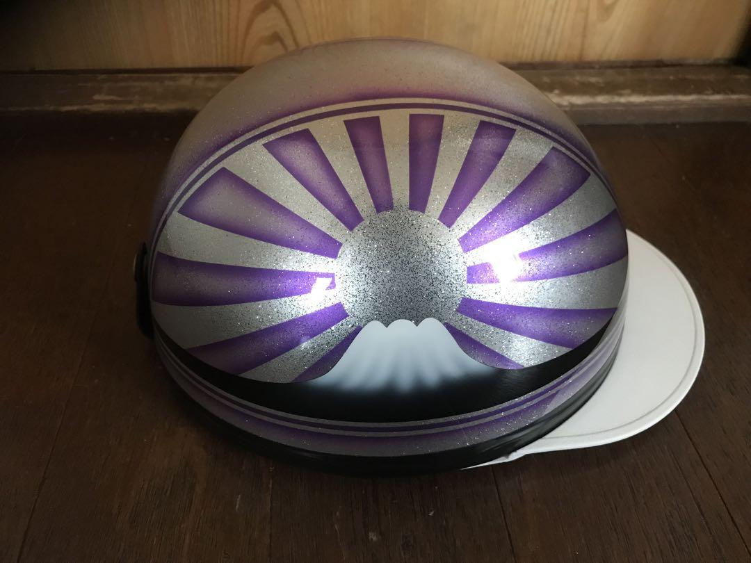 紫 富士日章 コルク半 ヘルメット エアブラシ ロケットカウル Amazon.co.jp: 塗装品 7色ラメ ピンクラメ コルク半 富士日章