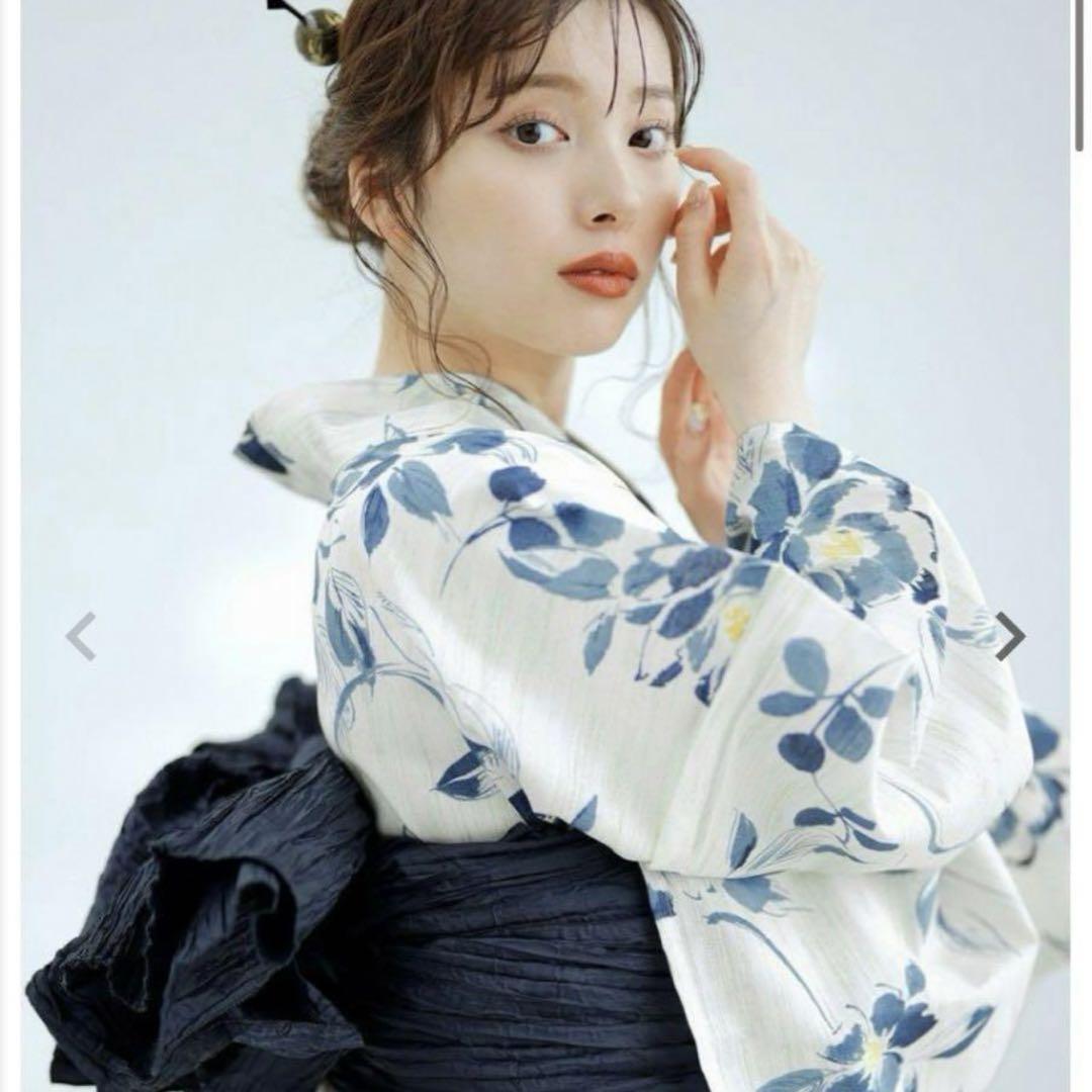 【オカ】Dita 浴衣 泡沫の湊色 4点セット　マニュアル× 2025 浴衣5点セット(ゆかた・帯・下駄・着付けマニュアル