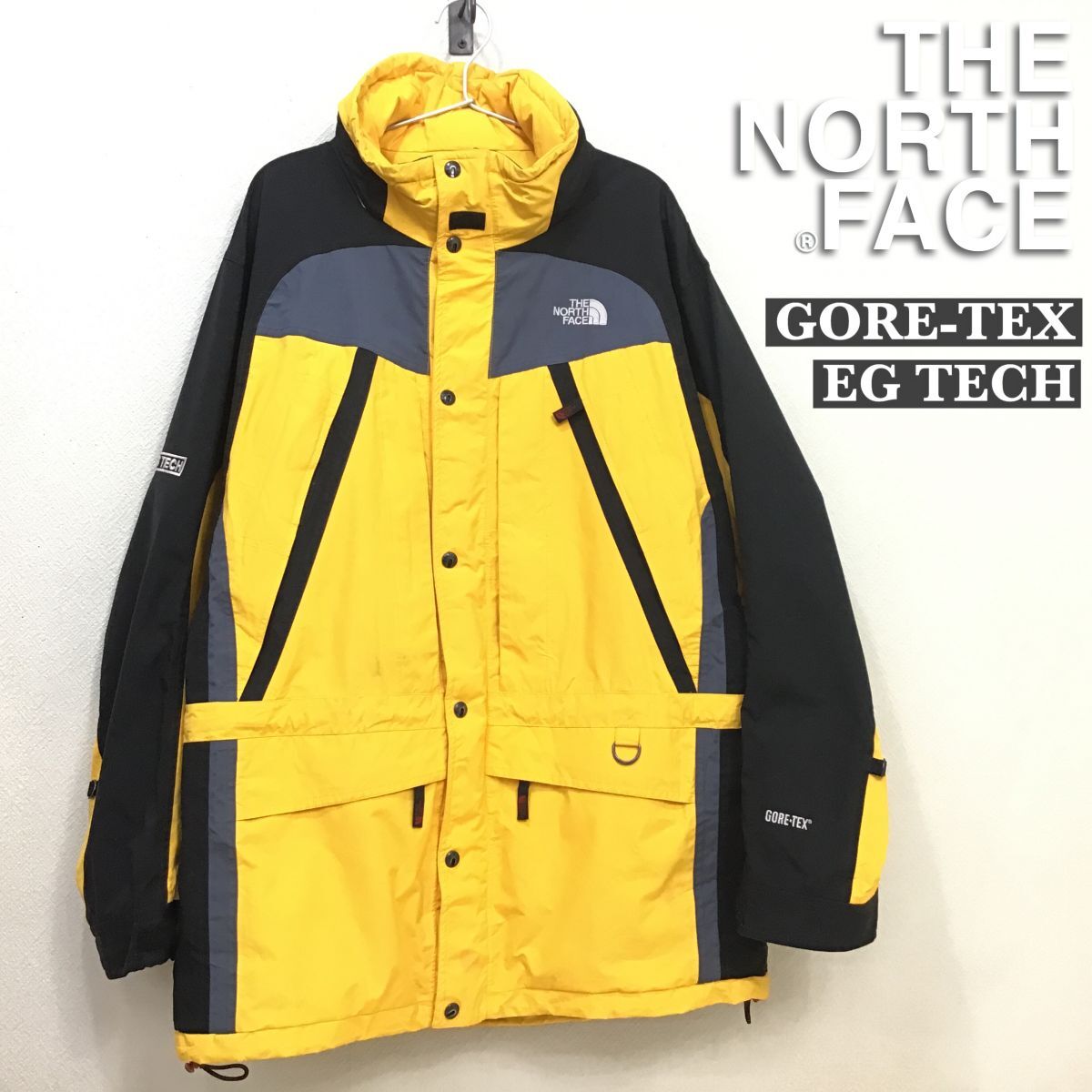 ★海外モデル★正規品★[THE NORTH FACE ノースフェイス]GORE-TEX EG TECH マウンテンジャケット[メンズ L]黄×黒 スノボー スキー K2-287 ☆海外モデル☆正規品☆[THE NORTH FACE ノースフェイス]GORE