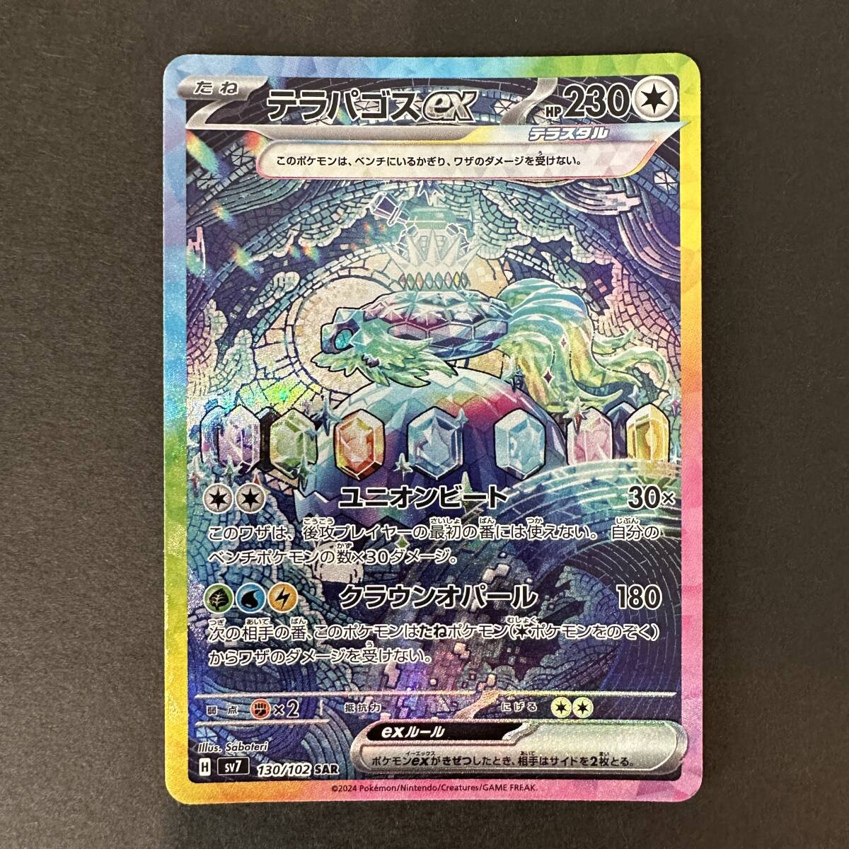 ポケモンカード テラパゴスex SAR sv7 130/102 C60829I ポケモンカード テラパゴスex SAR sv7 130/102 C60829I