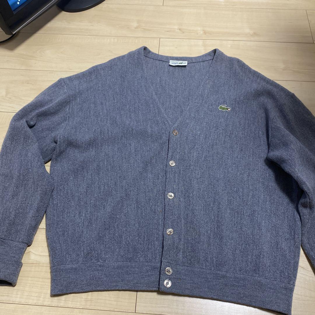70s フランス製 ヴィンテージ ラコステ カーディガン 70s フランス製 CHEMISE LACOSTE ラコステ ワンポイント パール