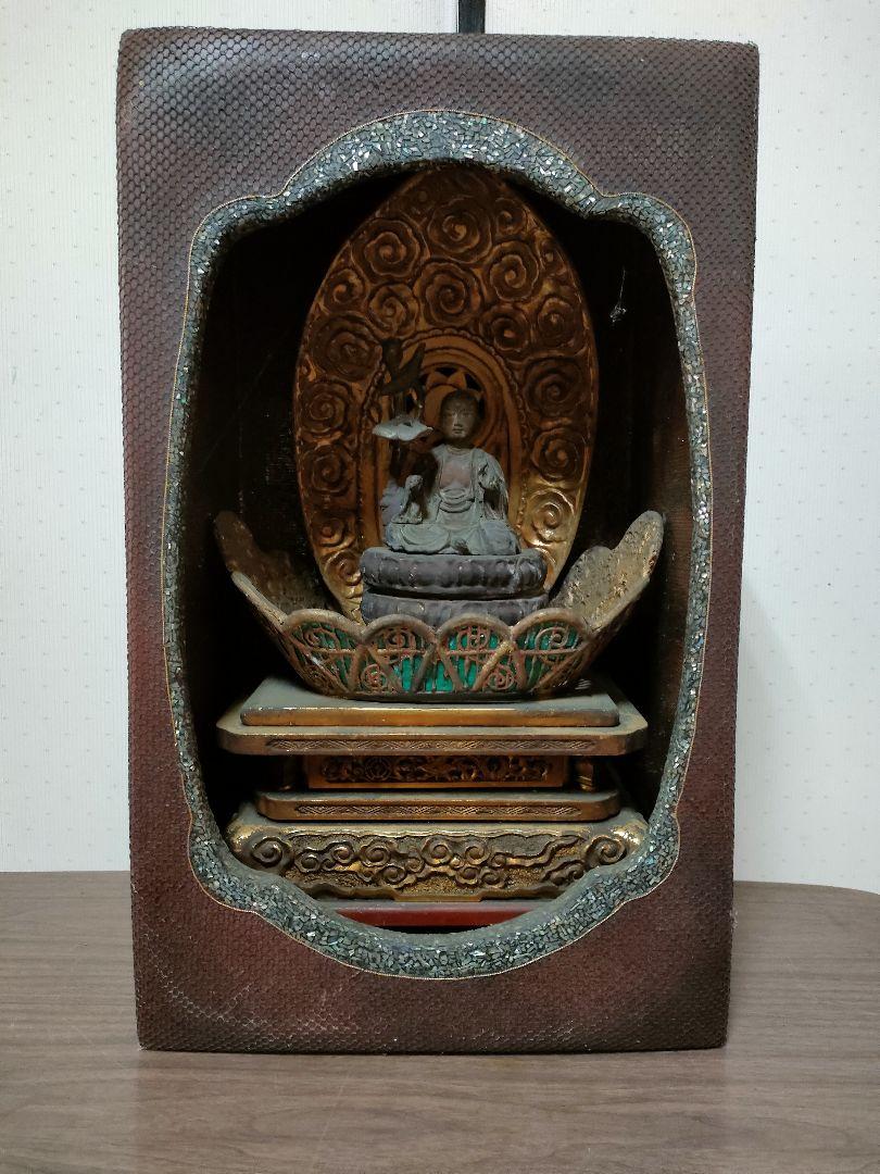 江戸時代 逗子入り 薬師如来立像 木彫 仏像 江戸時代 逗子入り 薬師如来立像 木彫 仏像