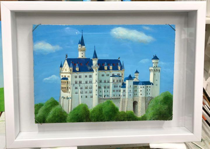 ノイシュバンシュタイン城 風景 お城 油絵 絵画 ドイツ 原画