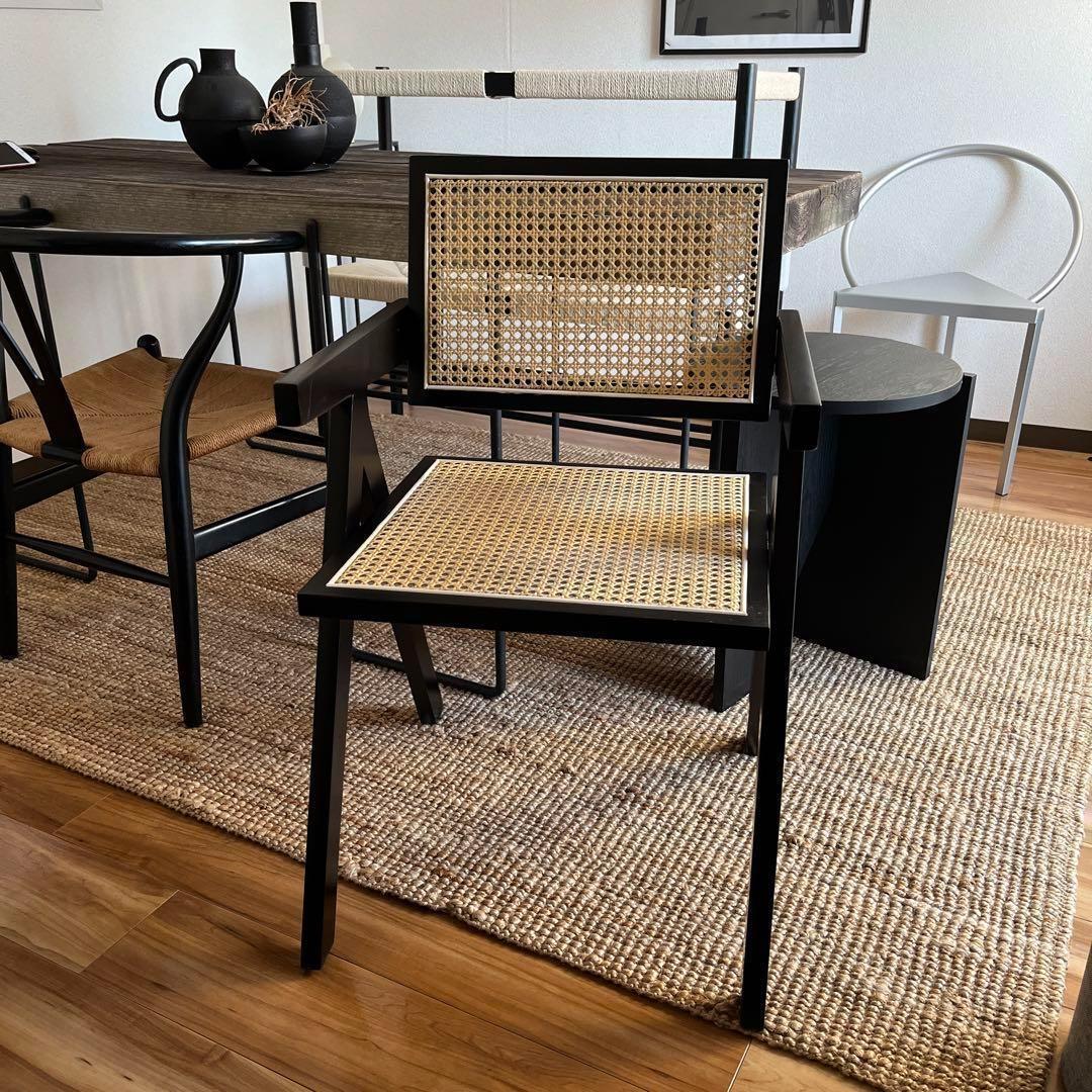 ピエールジャンヌレ Pierre Jeanneret ダイニングチェア 黒 PIERRE JEANNERET ピエール・ジャンヌレ EASY ARM CHAIR BLA
