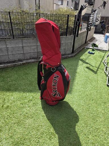 Srixon キャディバッグ ブラック/レッド　中古 レア中古 SRIXON 3点式ベルトタイプ キャディバッグ【黒・白・赤