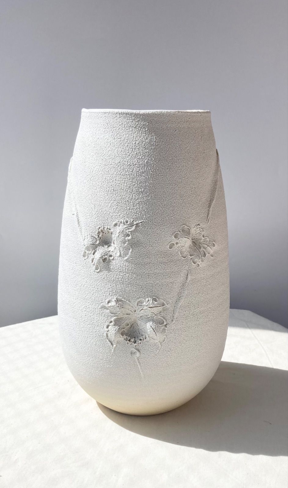 萩焼・萩窯・玉俤山・野坂康起・耳付花入・一輪挿し花瓶