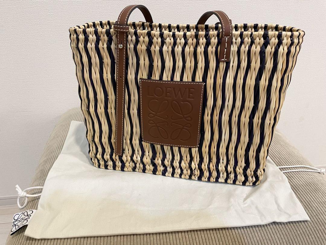 美品】LOEWE ロエベ カゴバッグ スクエア ストライプ（LOEWE