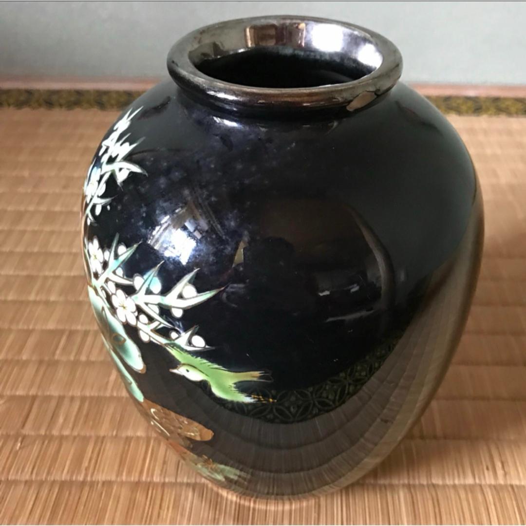 漆器 壺 花と鳥のデザイン （花瓶、壺、花器、中国、赤彫刻