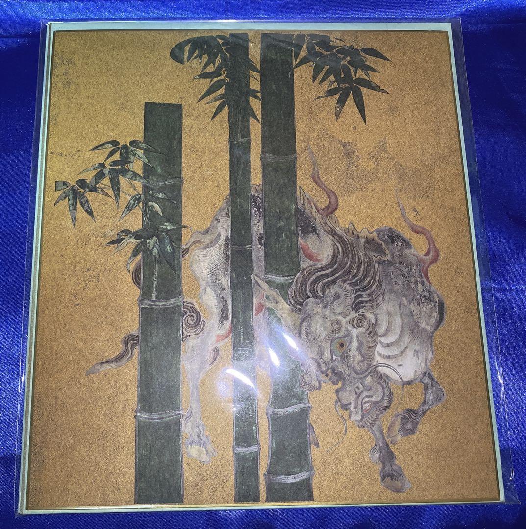 日光東照宮　麒麟の色紙 狩野探幽 麒麟図 日光東照宮 色紙（紙本著色 東照宮縁起 探幽筆