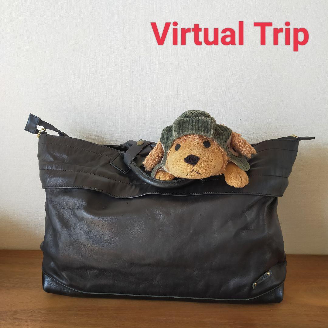 バーチャルトリップ VirtualTrip 旅行鞄 レザー 馬皮 ブラック