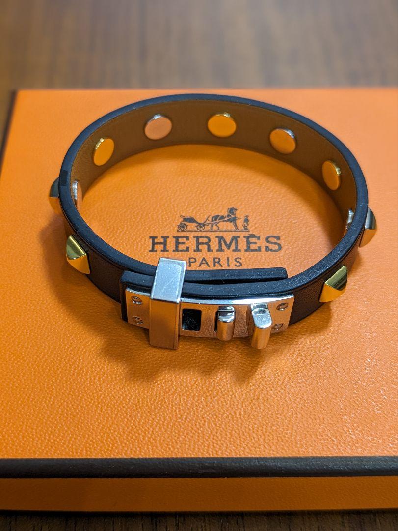HERMESエルメス バングル☆ エルメスクリッククラック バングル 水色系 シルバー金具 ユニ