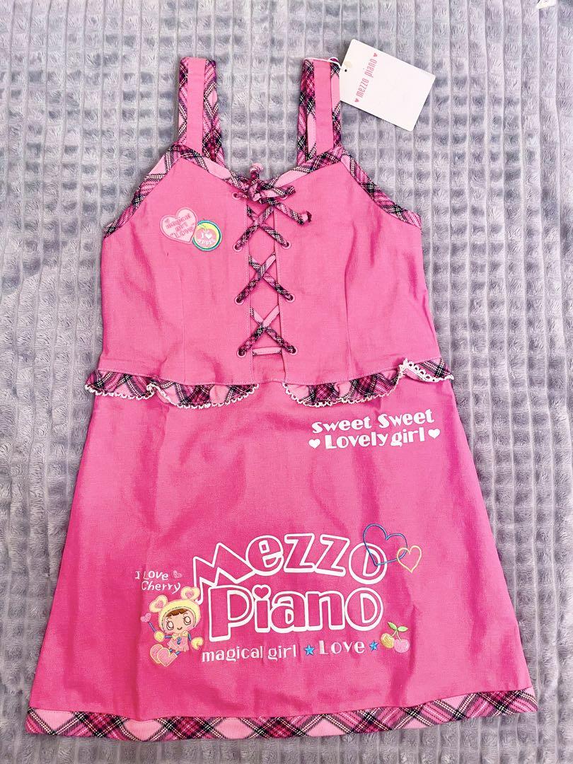 新品　希少　メゾピアノ立体ベリエちゃん ピンクオーバーオールブラウスセット 出産祝い