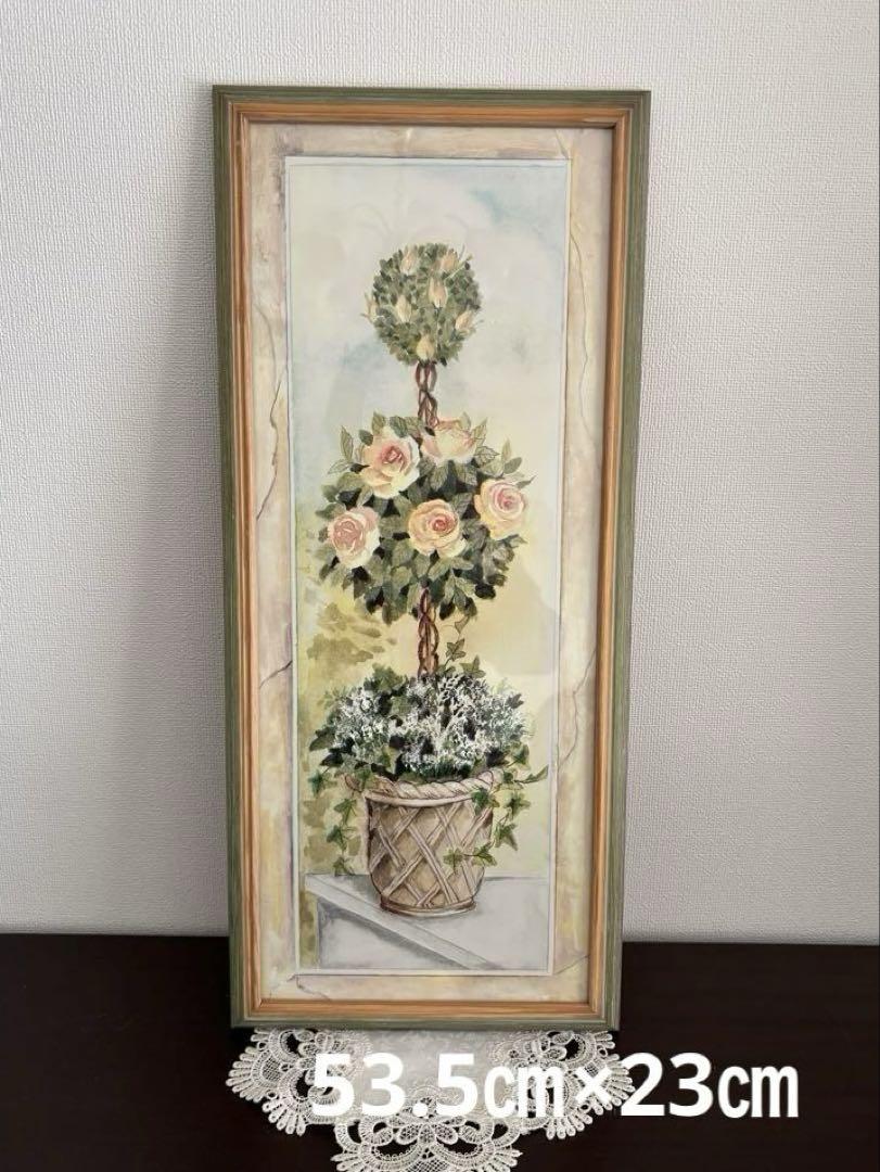 花の水彩画 植物画 額絵 額縁付 薔薇 （楽天市場】Pealimo