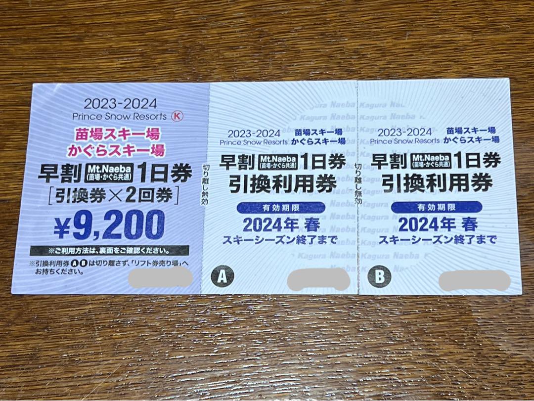 かぐら 苗場 共通リフト券 2回分 （苗場・かぐら共通 Mt.Naeba早