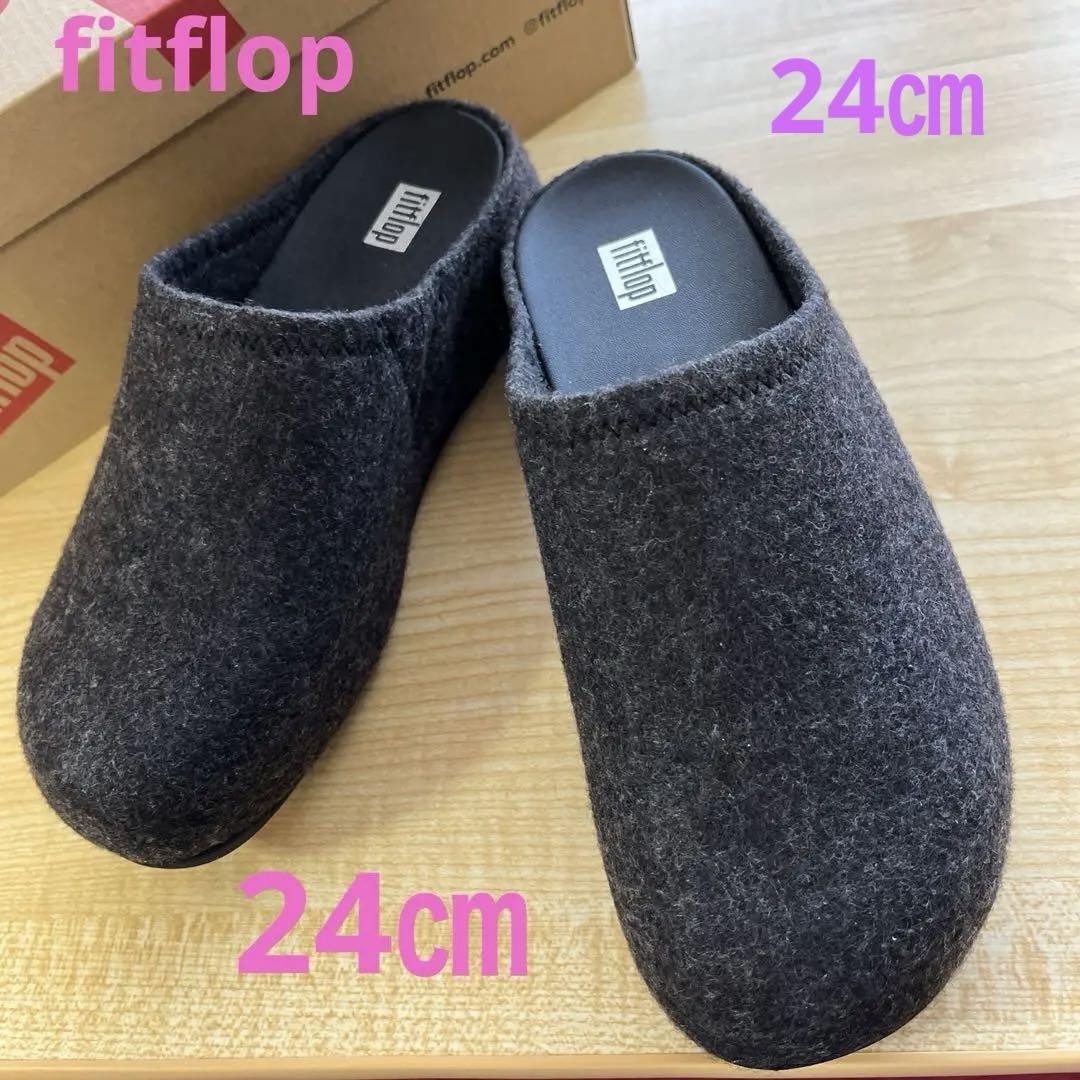 fitflop フィットフロップ　黒サボ　室内ばき　室外ばき　24㎝　新品 fitflop フィットフロップ 黒サボ 室内ばき 室外ばき 24㎝ 新品