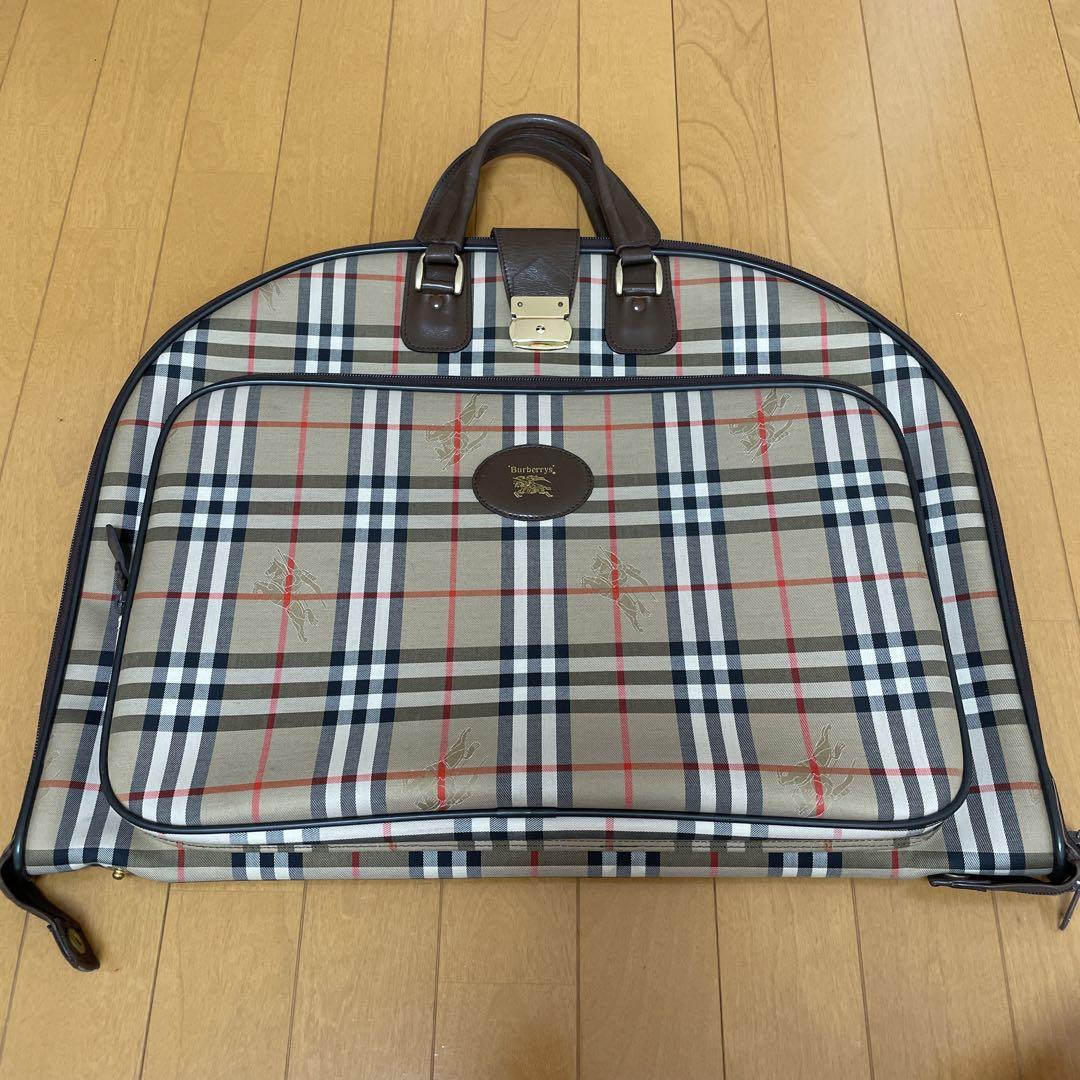 びび Burberrys ガーメントバッグ 鞄 ノバチェック 鍵付き バーバリー ボストンバッグ ヴィンテージ 鍵付き ノバチェック
