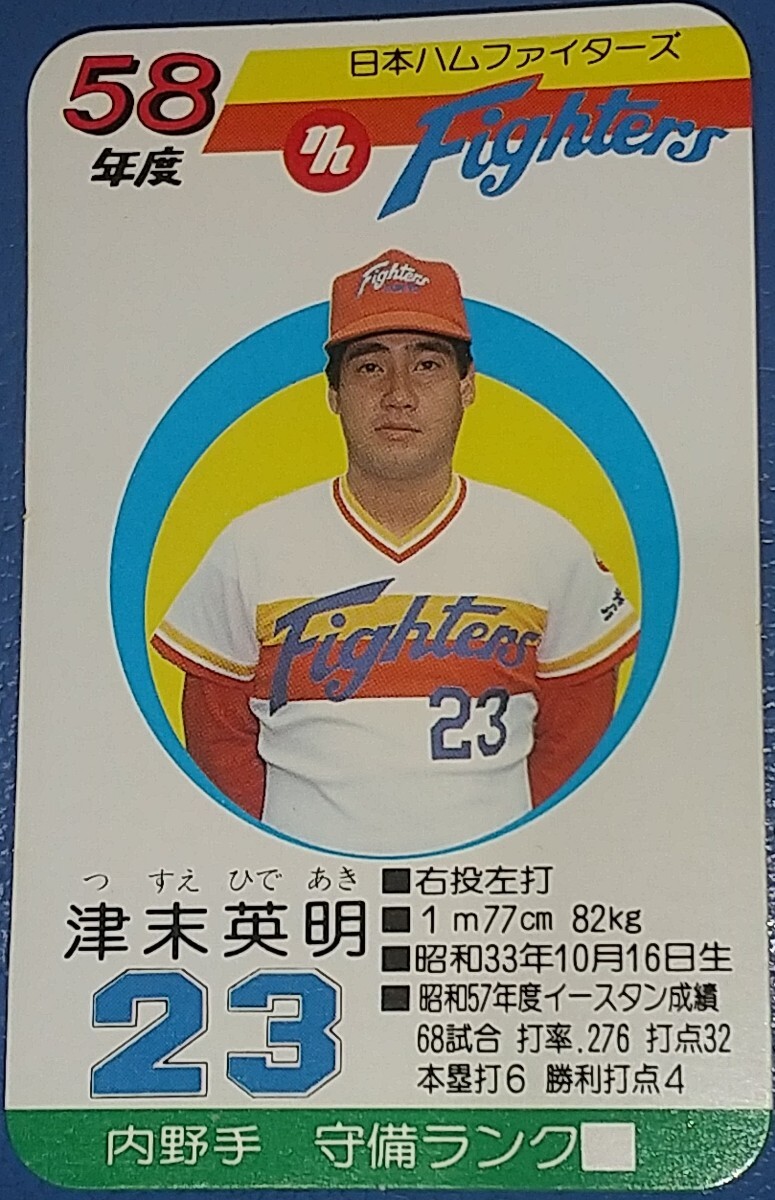 タカラプロ野球カード　昭和57年版　日本ハム タカラ球団別選手カード | ⚾️ 昭和57年（1982年） #川原昭二