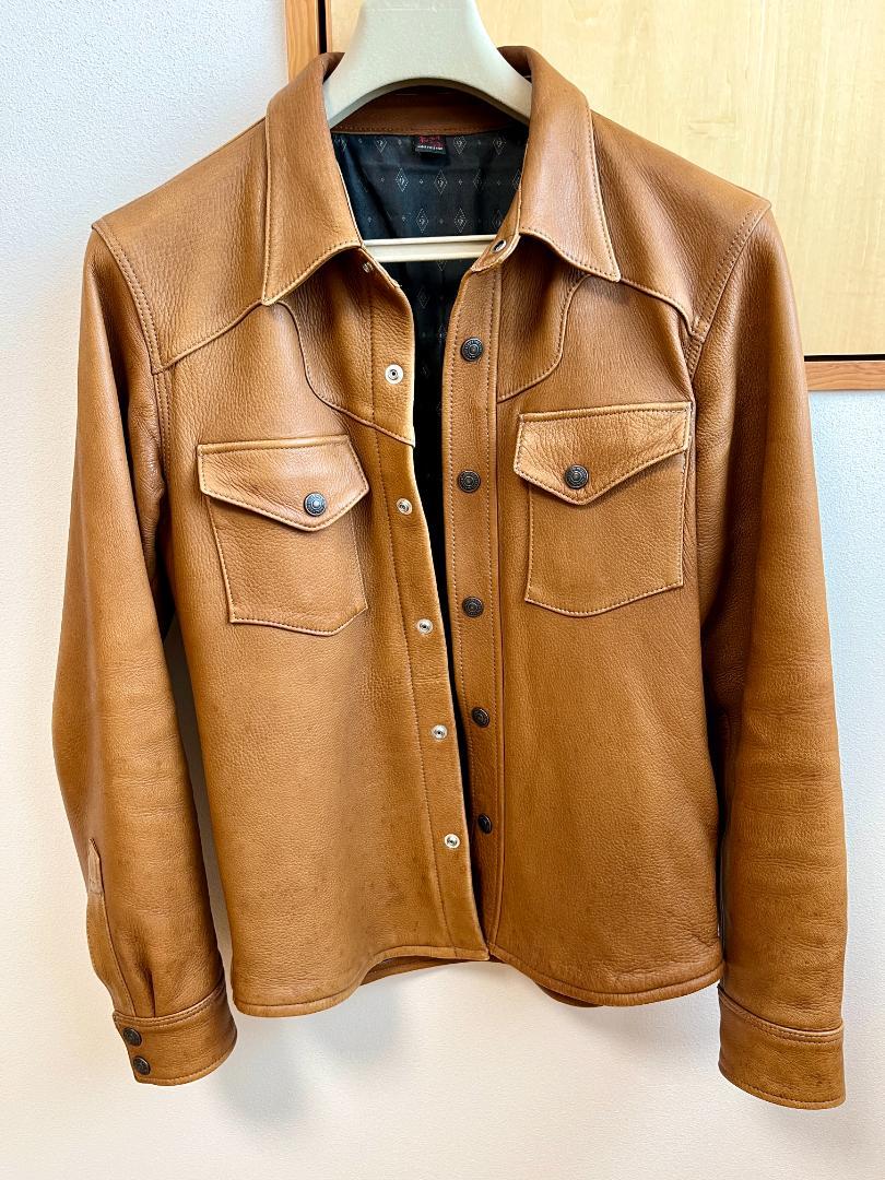 THE FLAT HEAD フラットヘッド ディアスキン レザーシャツ 36