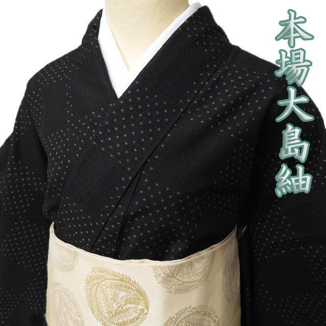 本場 大島紬 着物 未使用 ラベル 身丈164cm 裄67cm L A867-3