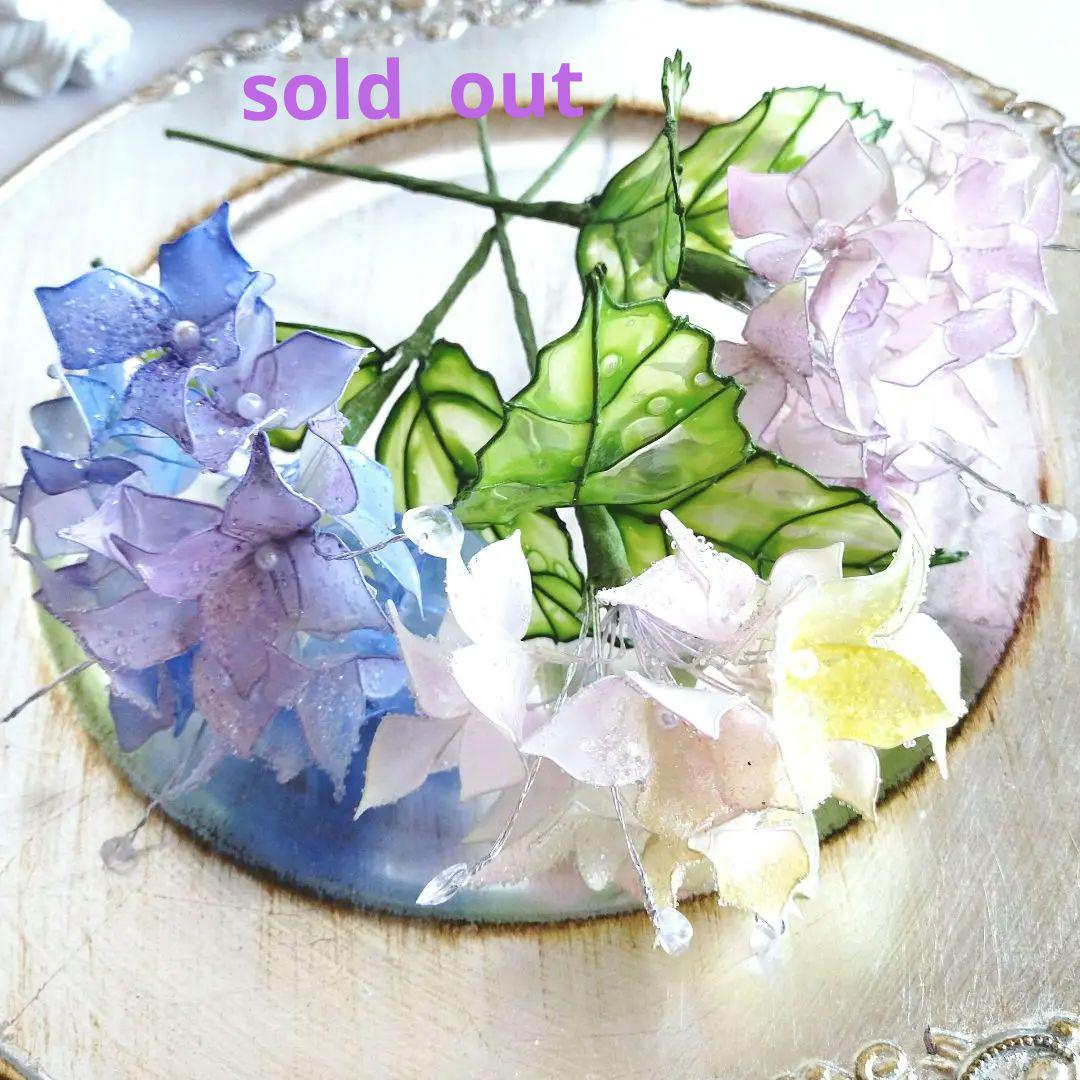 アメリカンフラワー★ディップフラワー★紫陽花 紫陽花♡あじさい♡ディップアート♡アメリカンフラワー