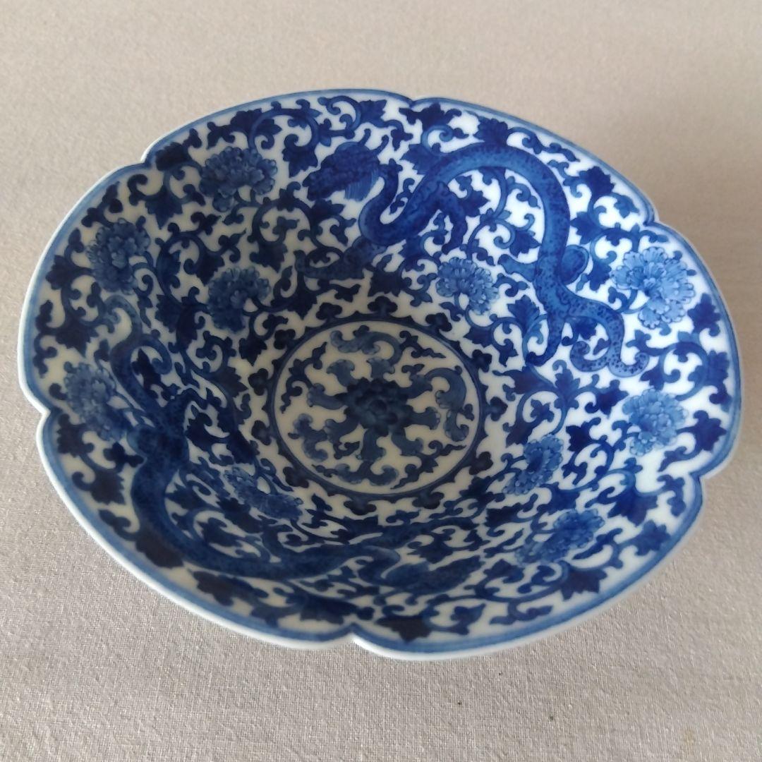 景徳鎮　青華　草花紋様碗 景徳鎮 青華 草花紋様碗