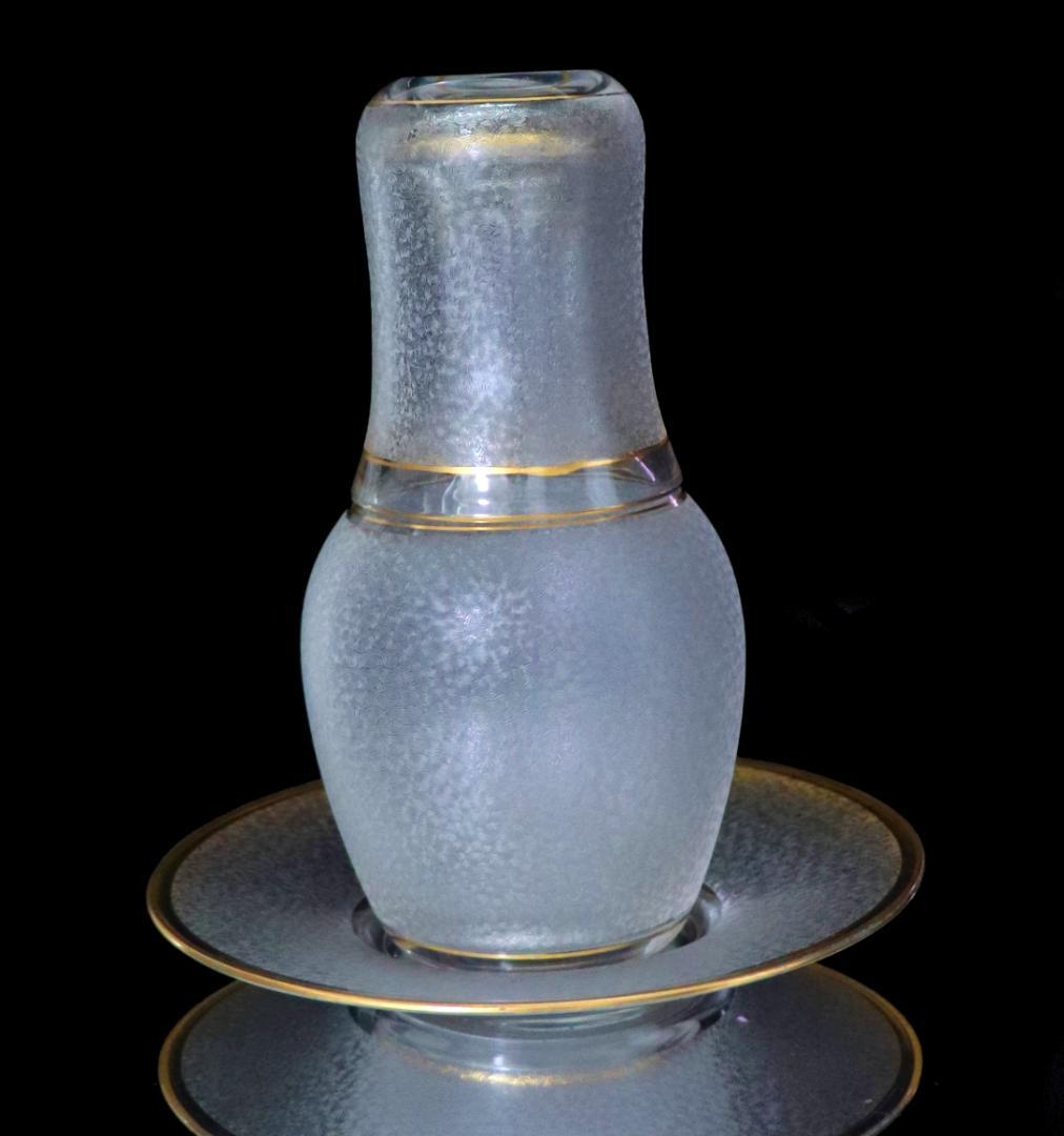 Baccarat - オールド・バカラ 春海商店特注 青海波模様&金彩千筋文 徳利 春海好み茶懐石道具 オールド・バカラ 春海商店特注 青海波模様 金彩 グラス 金口