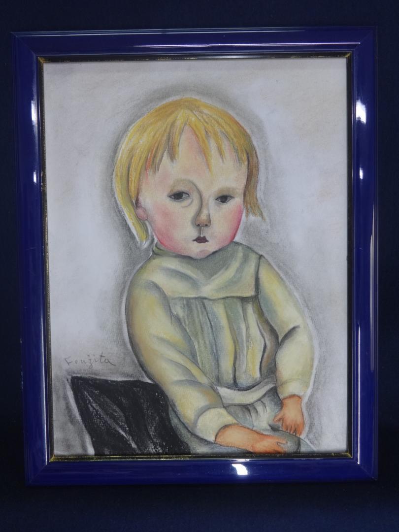 藤田嗣治 少年 1918年頃 ・肉筆水彩画・洋画・レオナールフジタ