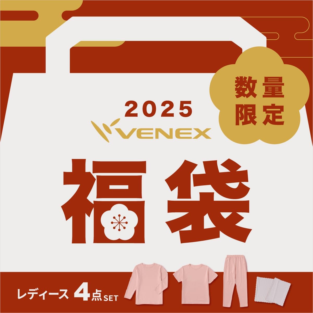 【新品未使用】ベネクス VENEX 2025福袋レディース3点セットLサイズ 新品未使用】ベネクス VENEX 2025福袋レディース3点セットLサイズ