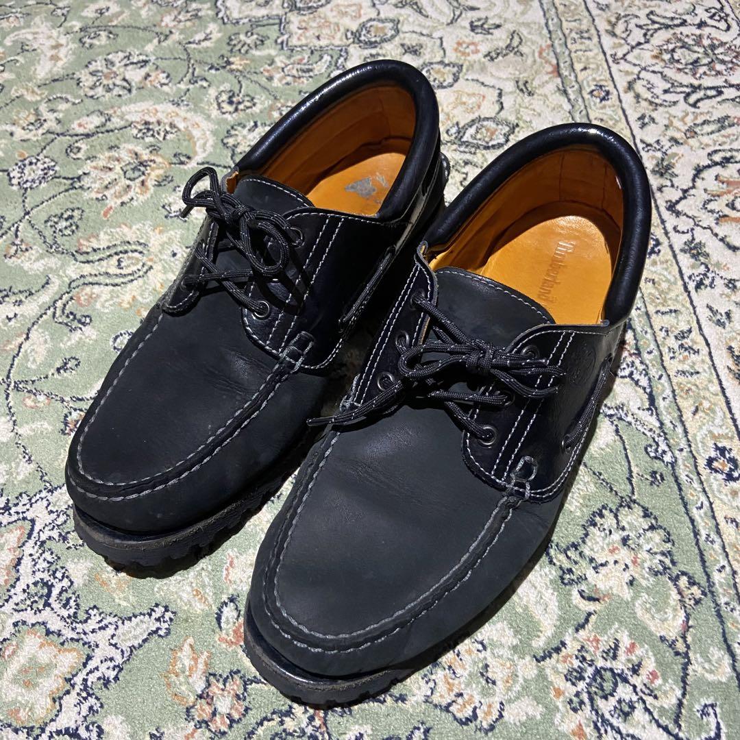 ティンバーランド　黒 レザー モカシン デッキシューズ ボートシューズ/モカシン/デッキシューズ（メンズ